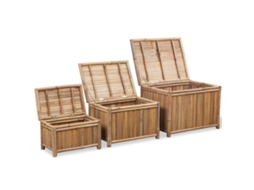 Conjunto 3 Caixas De Armazenamento De Bambu