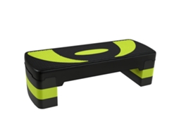 Step de exercício, plataforma ajustável em 3 níveis, 20 cm, 80x31x10 cm, verde/preto | S/MARCA
