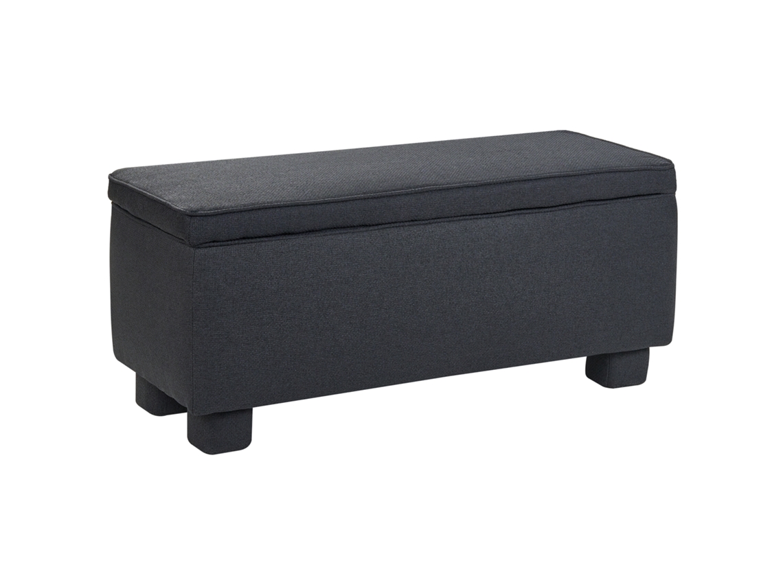 Banco De Cama Beliani Ithaca De Tela Negro 104x40x45