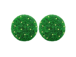 Conjunto 2 Bola de buxo artificial VIDAXL Verde Polietileno