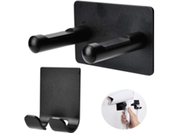 Suporte Para Secador De Cabelo, Cabelo Sem Furos, Parede, Adequado Banheiro (preto), Todo Em Alumínio