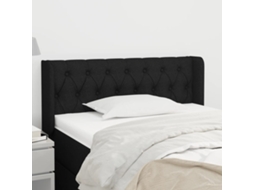 Vidaxl Cabeceira De Cama C/ Abas Tecido 93x16x78/88 Cm Preto
