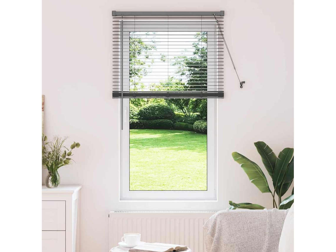 Vidaxl Persianas Venecianas Manual Cinza Escuro 130 X 80 Cm Alumínio