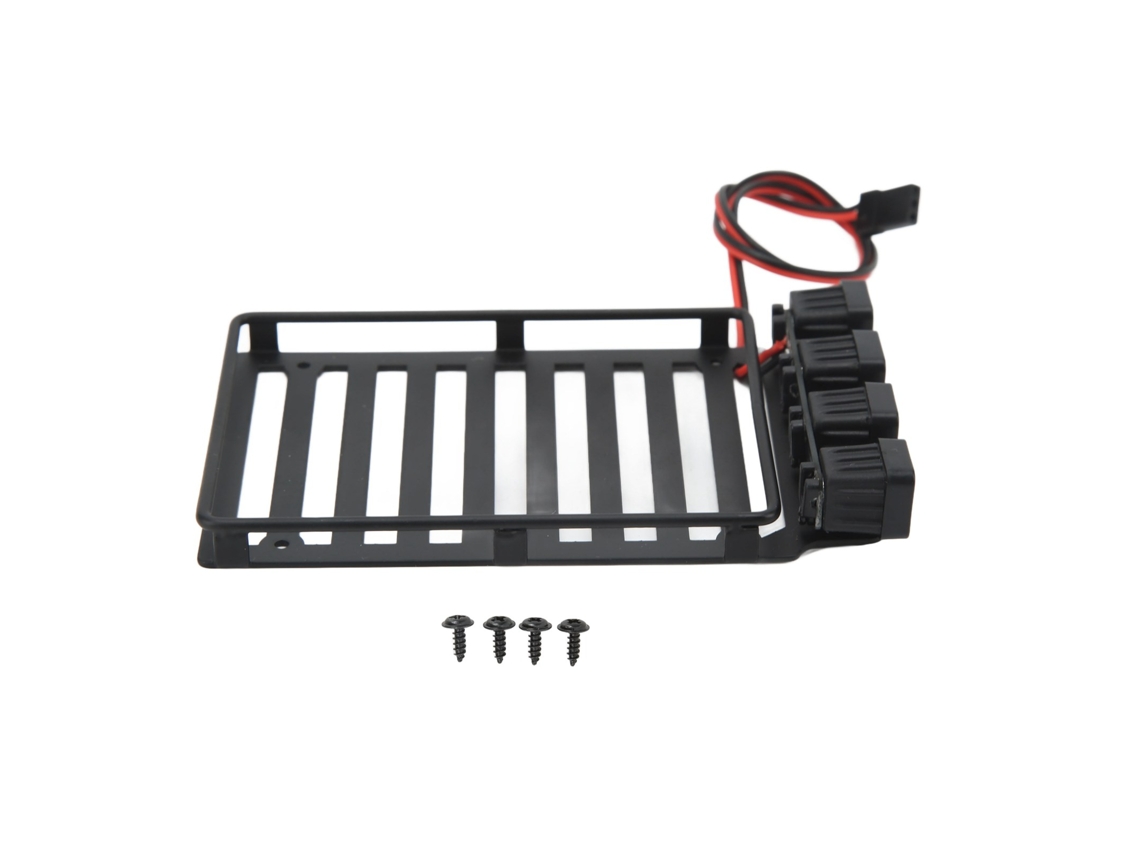 Carregador De Bagagem Com Rack De Teto Rc Com Luz Led Para Axial Scx24 1/24 Crawler De Controle Remoto