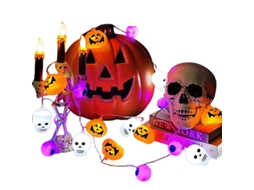 Laxiscreed Luzes De Halloween Com Ghosts E Caveiras, 3m, 20 Leds, Usb E Controle Remoto