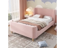 Cama Infantil 90x200cm Polster Padrão Cósmico Rosa Seda