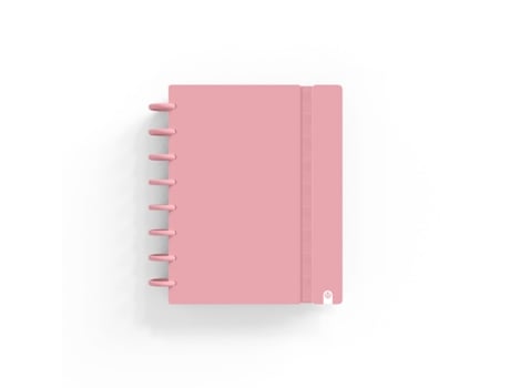 Caderno INGENIOX A5 Pautado 80Fl 100G Foam C/Elástico Rosa Pastel 66025025
