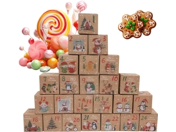 Conjunto De 24 Caixas Vazias Para Calendário Do Advento, Decoração Para Casa.