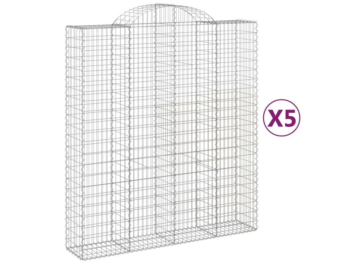 Gabion Basket, Gabion Baskets Vidaxl Prateado Ferro (200 X 50 X 220/240 Cm)