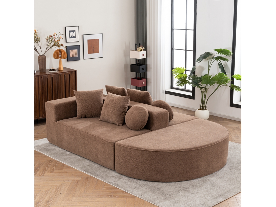 Sofá Modular Cloud Sem Estrutura, Totalmente Comprimido, Chenille Macio, Sofá Seccional Moderno Sem Montagem Para Sala E Quarto