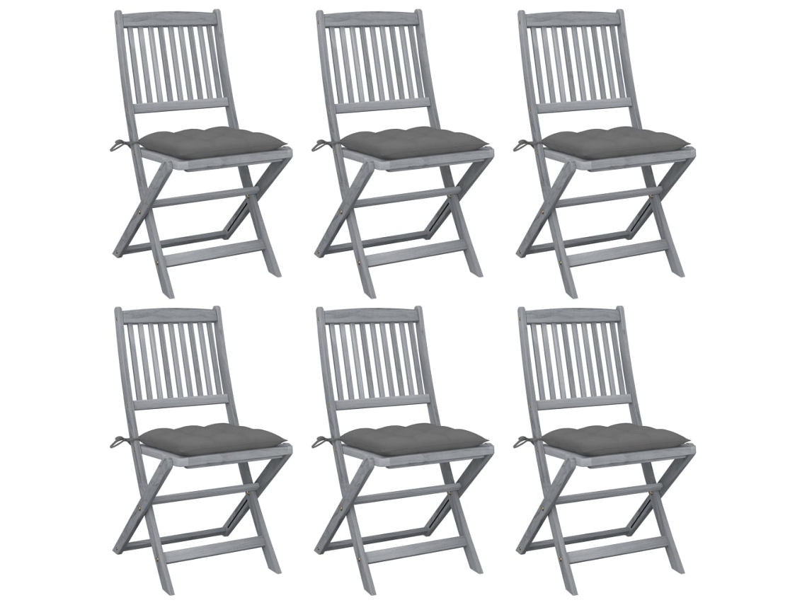 Folding Chair, Folding Chairs Vidaxl Cinzeto Madeira De Acácia (n/a)