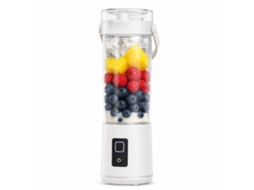 Liquidificador Portátil Sem Fios Branco Com Visor Digital, 12 Lâminas, Para Sumos E Batidos