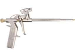 Pistola De Cola Quente Em Metal Prateado Com Dispensação Estável E Design Ergonômico.