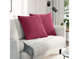 Vidaxl Travesseiros De Sofá 2 Pcs Vinho Vermelho 80 X 80 Cm
