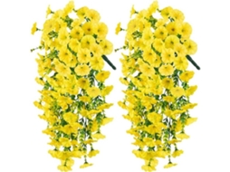 Conjunto de 2 Flores Artificiais Pendentes Resistentes a Uv, para Casa, Jardim AQUAFORGE