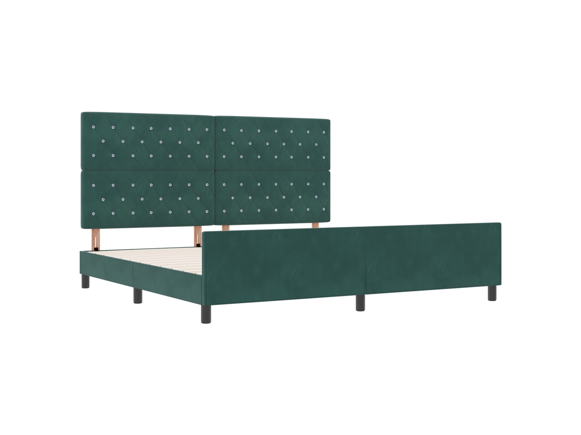 Estrutura De Cama De Veludo Contemporânea Com Cabeceira Vidaxl Floresta Fabric (200 X 200 Cm)