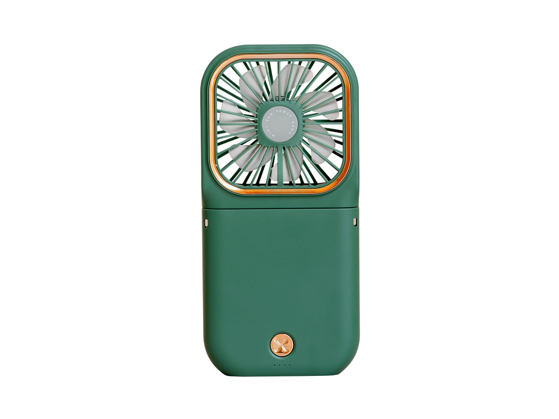 Ventilador Usb Verde, Silencioso, Recarregável, 5000mah, Dobrável BRILVIBERA