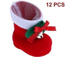 12 Peças De Decoração De Natal Em Formato De Gota, Meia De Papai Noel, Bota De Doces Olysi Shop