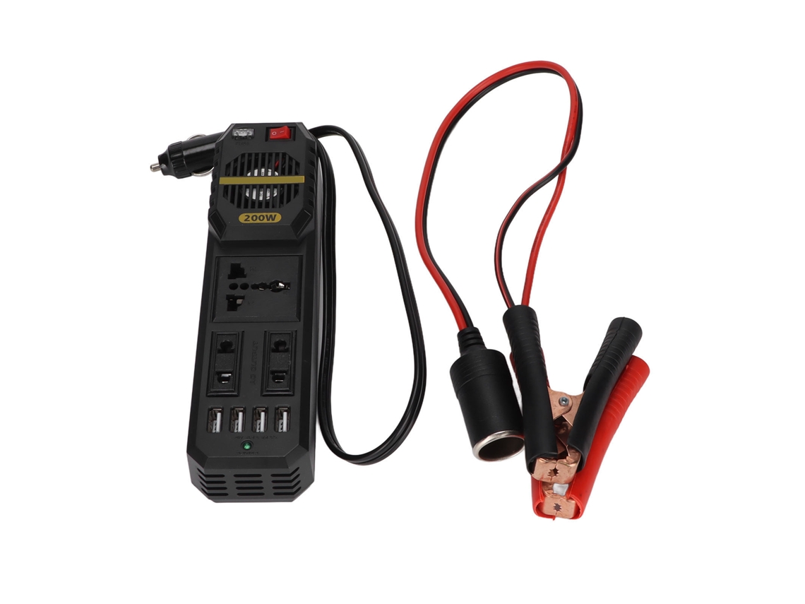 Inversor de Carro 12v para 220v 200w, com Porta USB e Tela LCD