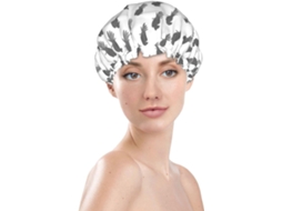 Touca De Banho Feminina, Reutilizável, Impermeável, Dupla Camada, Com Elástico, Ideal Para Cabelos Longos, Com Estampa