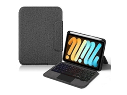 Capa Com Teclado Bluetooth E Touchpad Em Couro Compatível Com Ipad Mini (2024) +, Retroiluminada