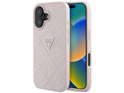 Capa De Tpu Guess Para Iphone 16 Com Estampa De Triângulo E Logotipo De Metal