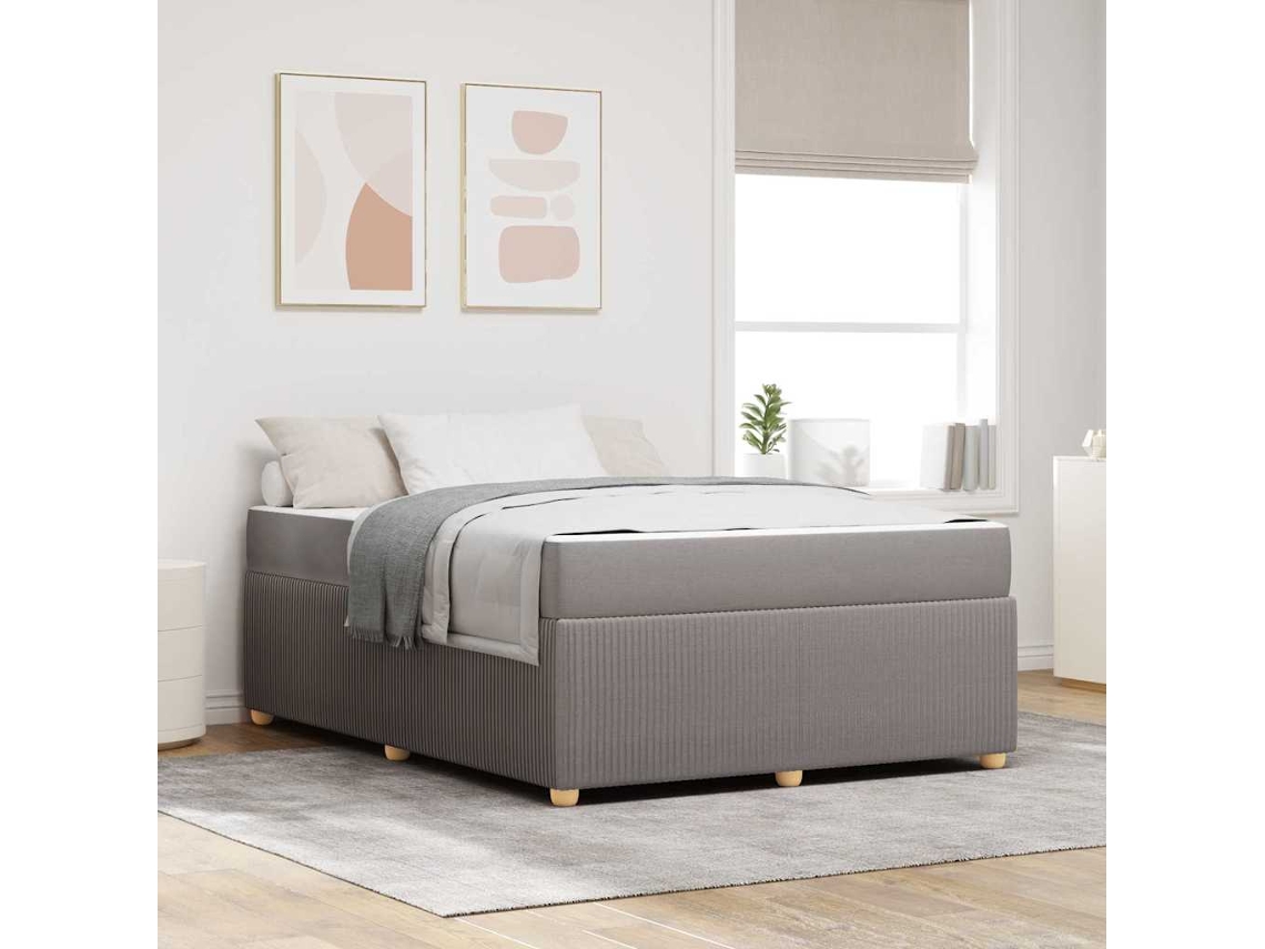 Vidaxl Estrutura Da Cama Cinzento-acastanhado 140 X 200 Cm Tecido