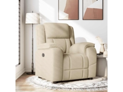 Vidaxl Poltrona Reclinável Tecido Cor Creme