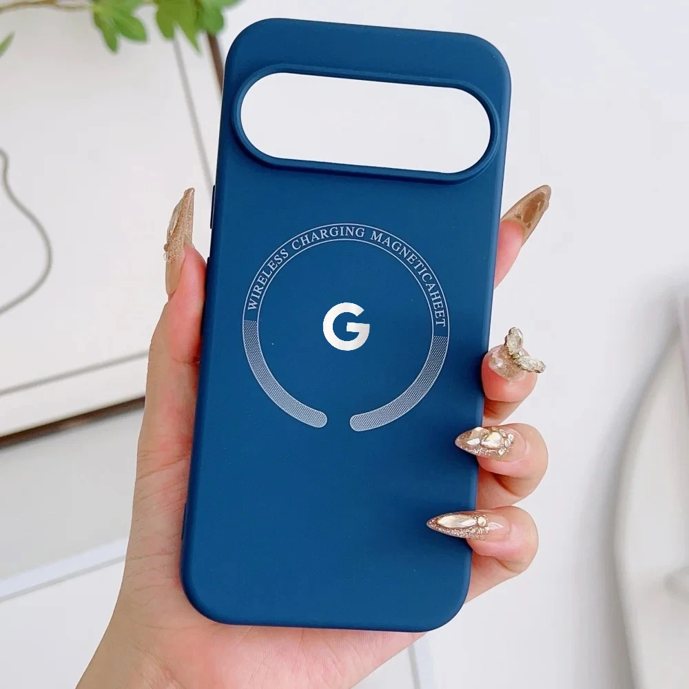 (azul, Google Pixel 7a) Capa De Celular Em Silicone Líquido, Macia Ao Toque, Compatível Com Carregamento Sem Fio Magnético.