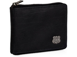 Carteira ROUTE 66 R40109 Masculina Com Zíper Bolsa e Couro (9 x 12 x 2 cm)