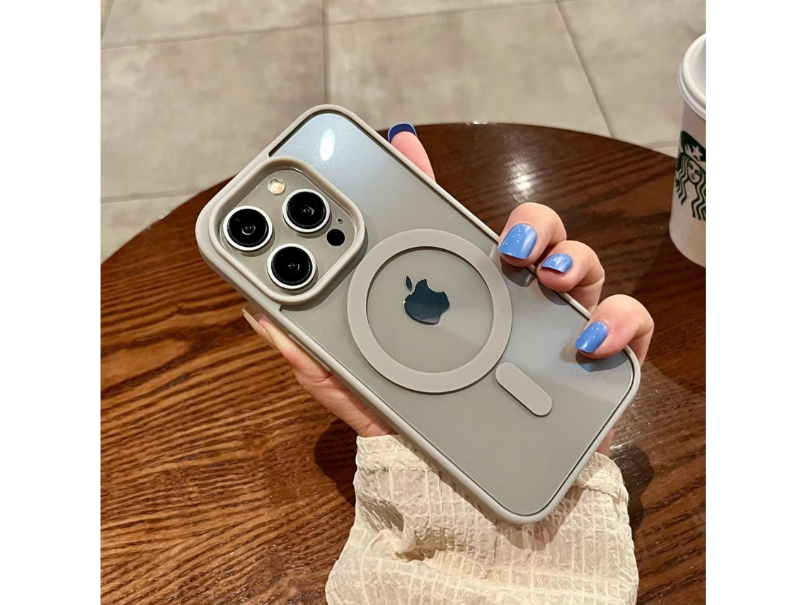 Capa Rígida De Silicone Transparente Com Toque Macio E Acabamento Magnético Para Iphone 17 Air, Na Cor Cinza Titânio. Proteção Contra Quedas E Toque S