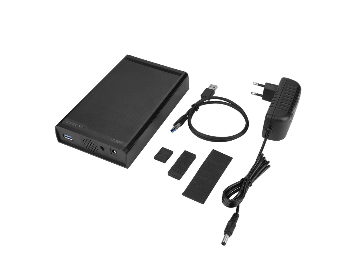 Enclosure Externo Para Ssd Sata De 3,5 Polegadas, Case Para Disco Rígido Usb 3.0 6gbps, Preto