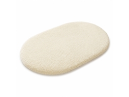 Tapete De Porta Oval, Bege, 40x60cm, Antiderrapante, Absorção Umidade, Pelúcia Macio Para Entrada Interna