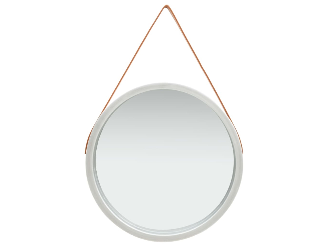 Vidaxl Espelho De Parede Com Alça 60 Cm Prateado