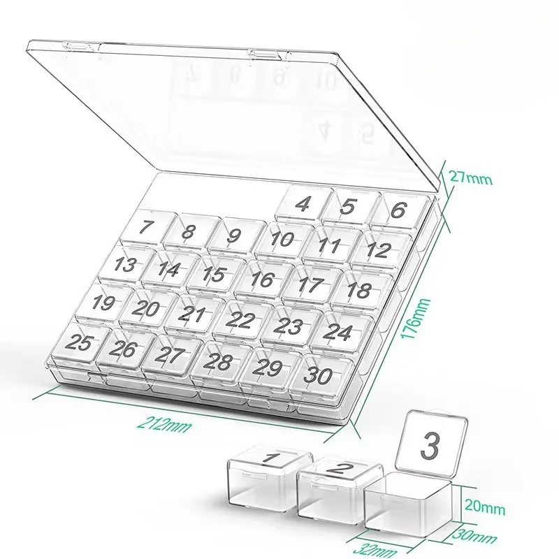 Organizador de Comprimidos CHRUI 4 Semanas Grandes Compartimentos Sem Bpa (transparente)