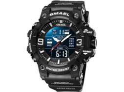 Lurelia Relógio Digital Desportivo, Visor Digital, Led, Cronómetro, Alarme, Data/calendário, 12/24h, Luminoso, Duplo Fuso/mostrador, Resina, Preto
