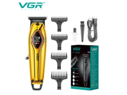 (dourado) Máquina De Cortar Cabelo Elétrica De Metal Com Visor Digital De Alta Potência E Cabeça Para Pomada.