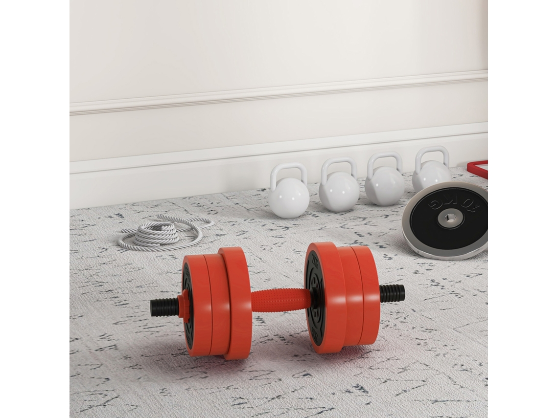 Conjunto De Kettlebells, Plástico, Cor Vermelho