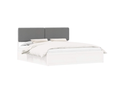 Conjunto 1 Estrutura De Cama Moderna Vidaxl Cinzento-claro Madeira De Pinho Maciça (180 X 200 Cm)