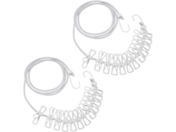 Varal Portátil Lurelia, Pacote Com 2, Retrátil, Para Interior, De Ferro, De Metal, Branco
