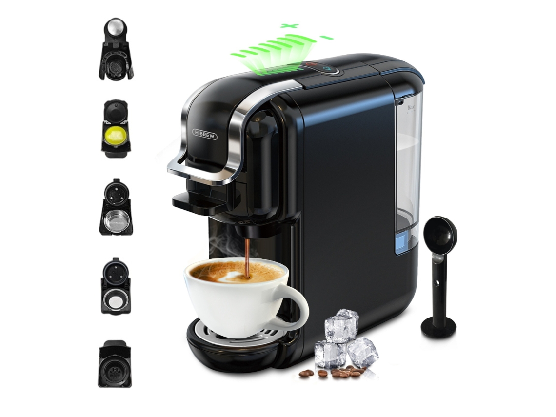 H2b 20 Bar Máquina De Café Expresso Monodose 5 Em 1 ,para Nespresso Original/dolce Gusto/lavazza Mio/lor/café Em Pó E Envelopes De Pó,preto Hibrew