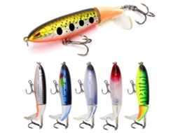 Kit 6 Iscas de Pesca Topwater Flutuantes