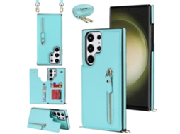 Capa Quadrada Com Zíper Transversal Para Samsung Galaxy S23 Ultra 5g