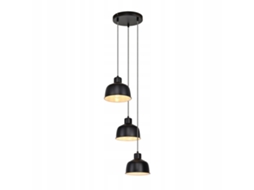 Nettlife Candeeiro Pendente Metal Diam.17,8 Cm E27 Preto Vintage Industrial Retro Lâmpada De 3 Lâmpadas Para Sala De Jantar Quarto Sala De Estar