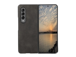 Capa Para Samsung Galaxy Z Fold4 Em Duas Cores Com Textura De Couro De Bezerro E Resistente A Impactos.