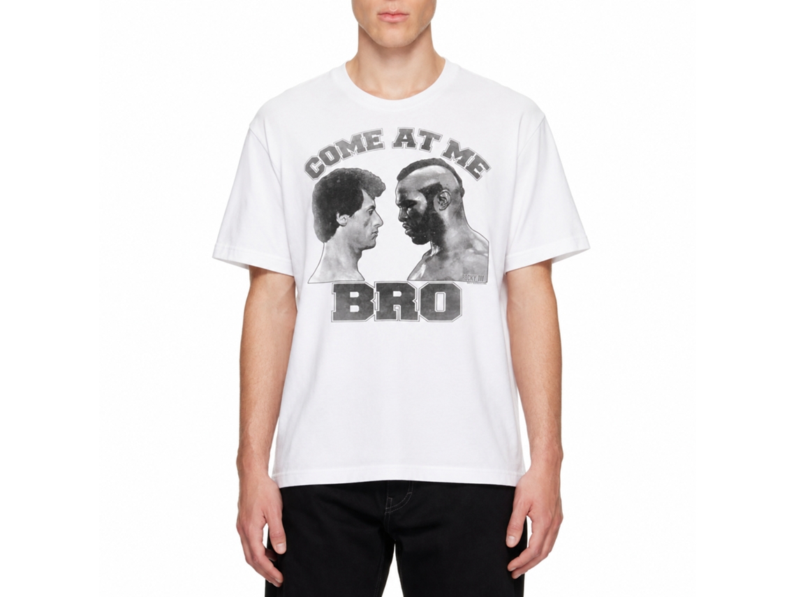 Rockinstone Rocky Movie Come At Me White Adult T-shirt Size:xxxl