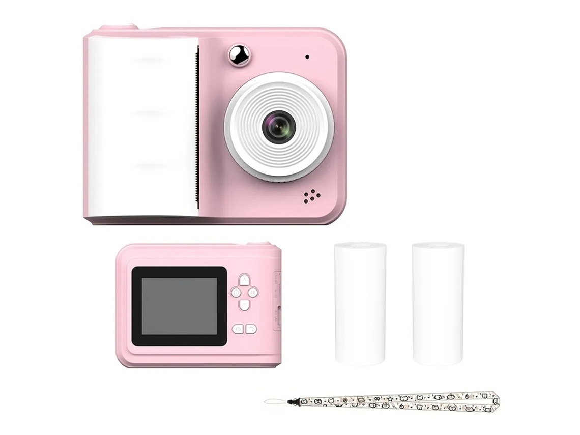 Minicâmera digital Yizhood com 2 rolos de papel térmico, carregamento USB e 32 GB de memória.