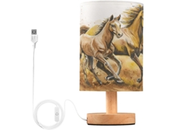 Abajur De Cabeceira Mnsruu Com Cavalo, Potro Do Deserto, Estilo Faroeste, Para Mesa, Com Cúpula De Tecido, Ideal Para