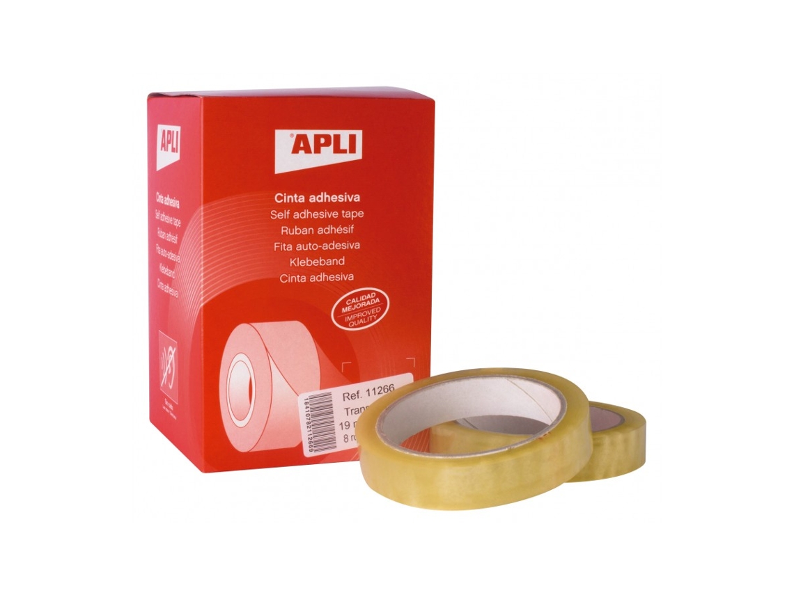 Pack de 8 Fitas Adesivas Transparentes 19mm X 66m Apli