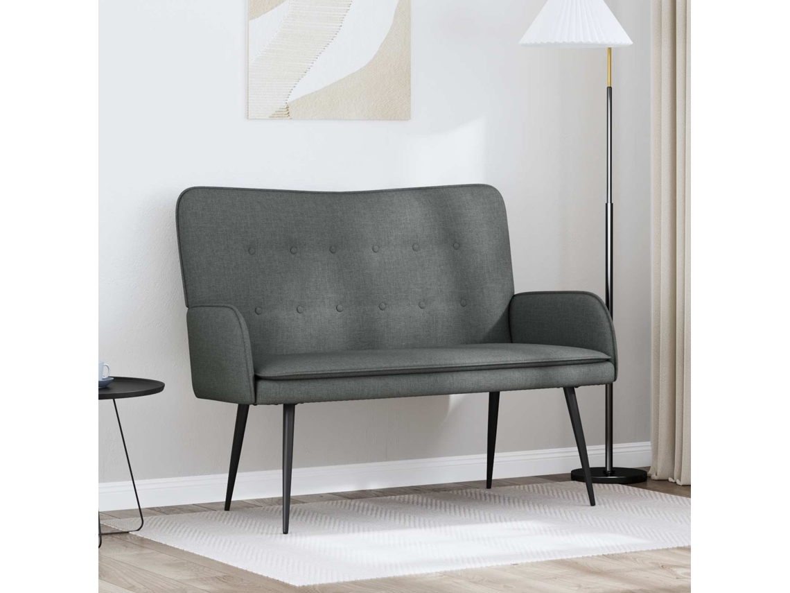 Vidaxl Sofá Para 2 Pessoas Cinzento-escuro 115 X 61 X 87 Cm Tecido